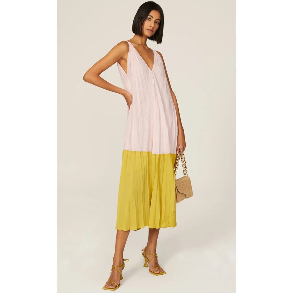 TOME x RTR Watercolor Pleated Midi Dress